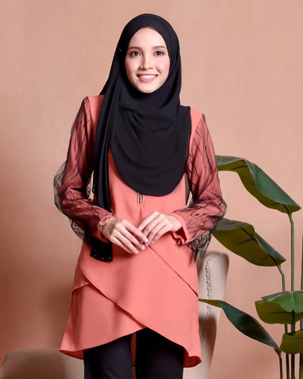 Blouse Lace Hanaa - Juice Orange