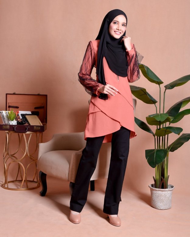 Blouse Lace Hanaa - Juice Orange