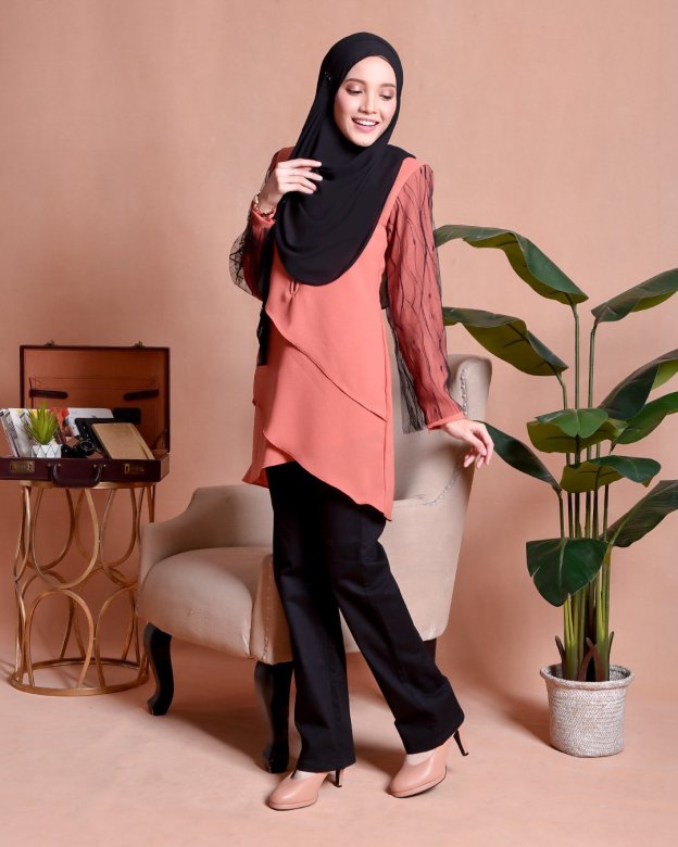 Blouse Lace Hanaa - Juice Orange