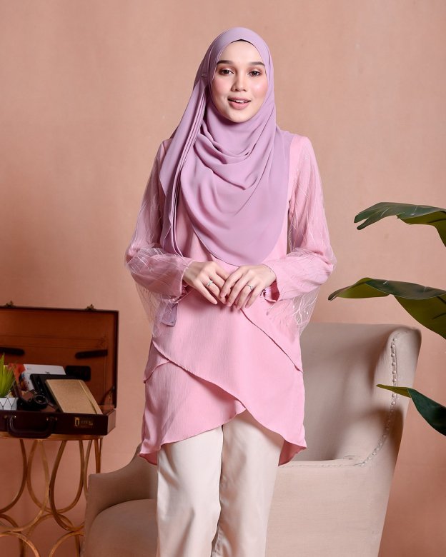 Blouse Lace Hanaa - Ultra Pink