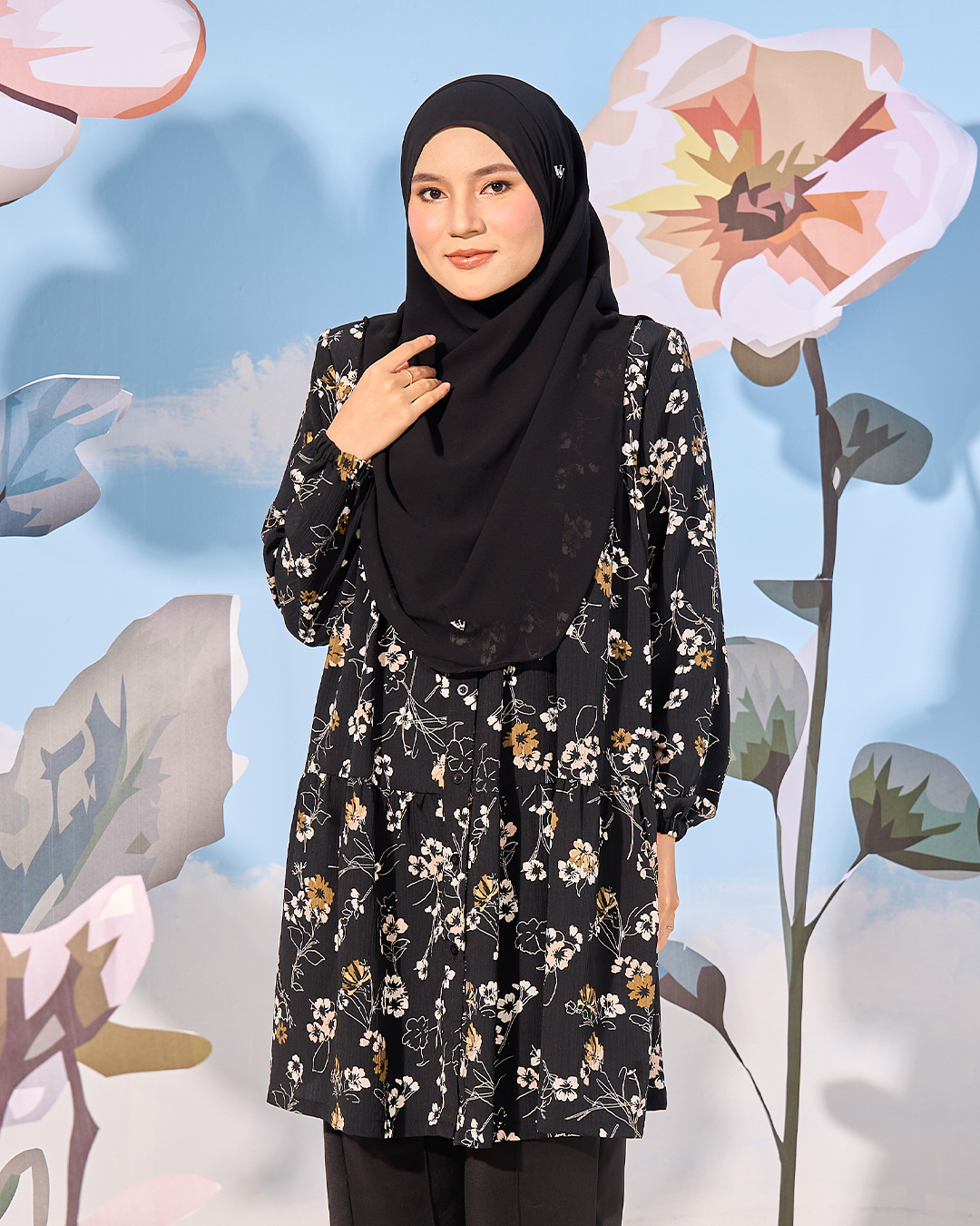 Blouse Luna Laluna X MCC - Black Margarita