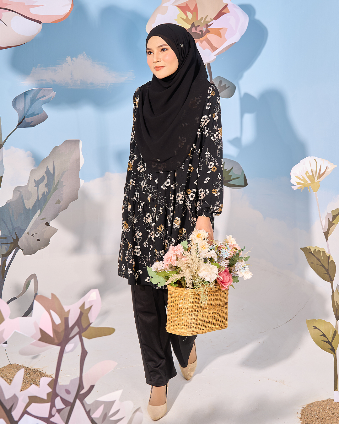 Blouse Luna Laluna X MCC - Black Margarita
