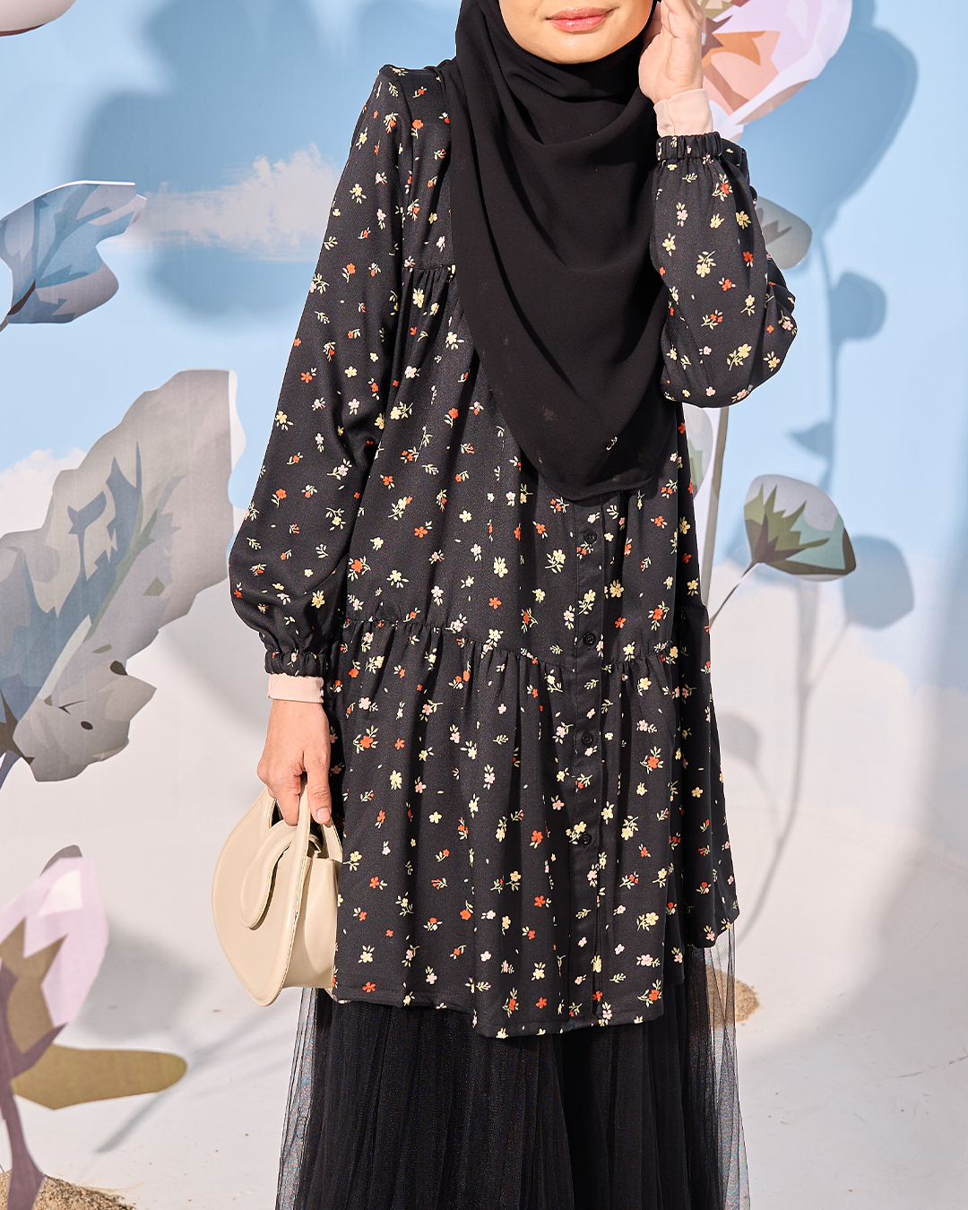 Blouse Luna Laluna X MCC - Black Velvet