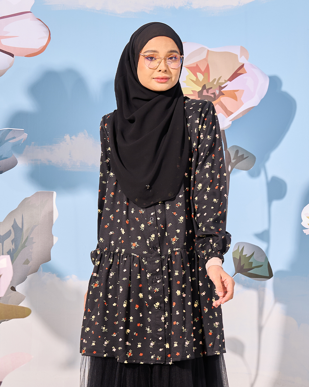 Blouse Luna Laluna X MCC - Black Velvet