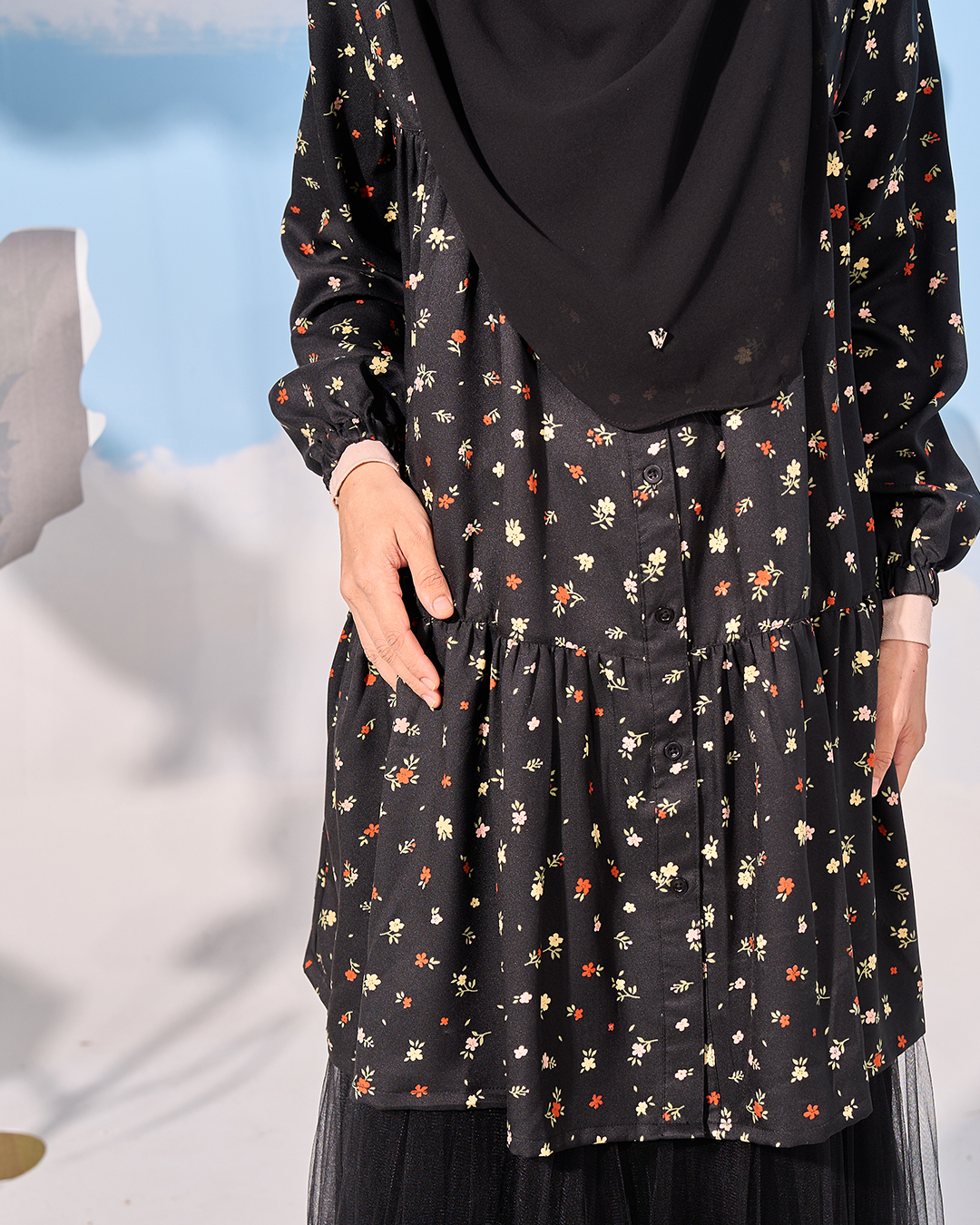 Blouse Luna Laluna X MCC - Black Velvet