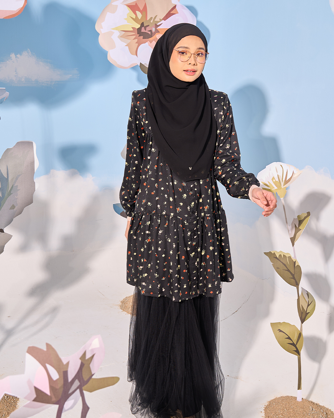 Blouse Luna Laluna X MCC - Black Velvet