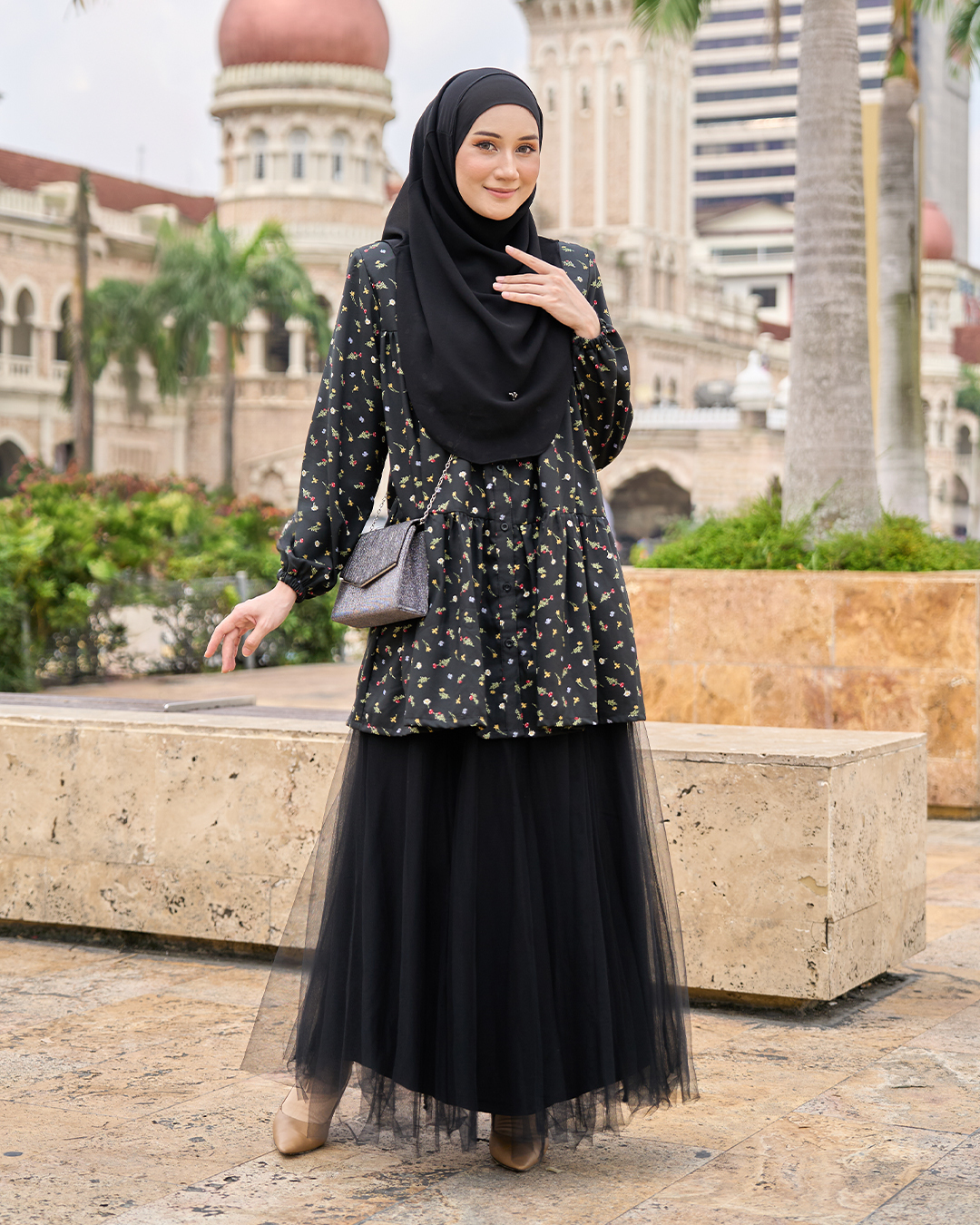 Blouse Luna Laluna X MCC – Garden Black
