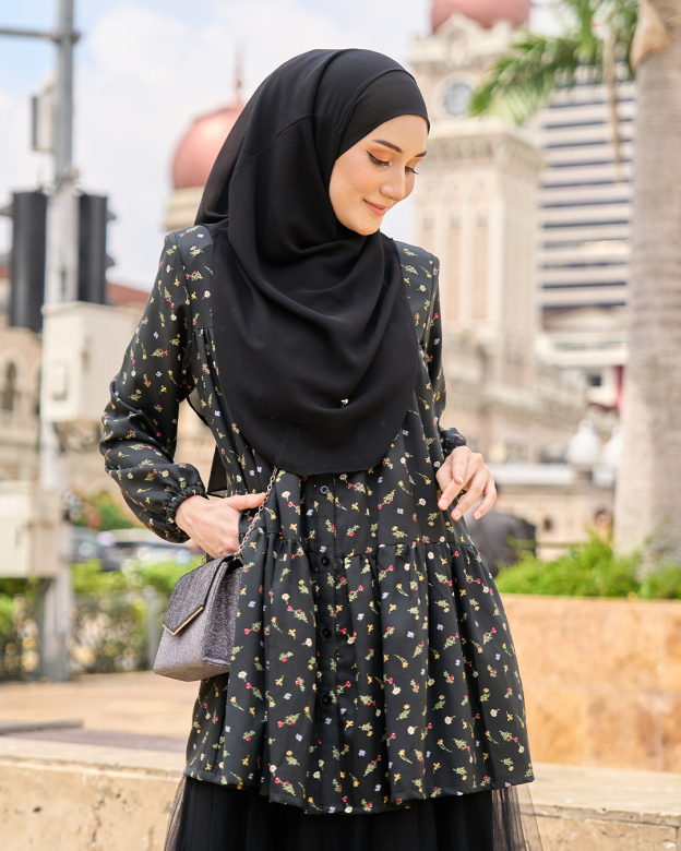 Blouse Luna Laluna X MCC – Garden Black