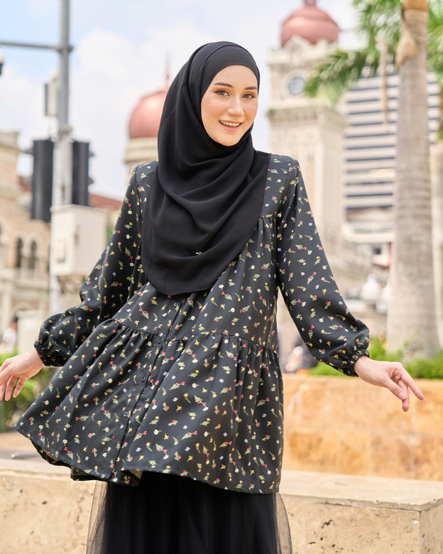Blouse Luna Laluna X MCC – Garden Black