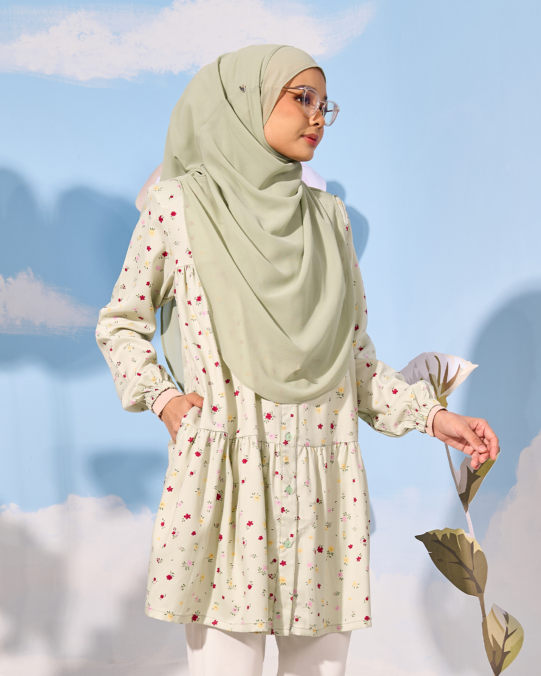 Blouse Luna Laluna X MCC - Minty Green