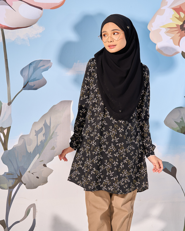 Blouse Lyana Laluna X MCC - Black Floral