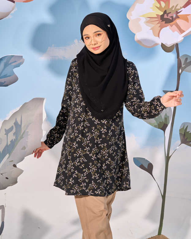 Blouse Lyana Laluna X MCC - Black Floral