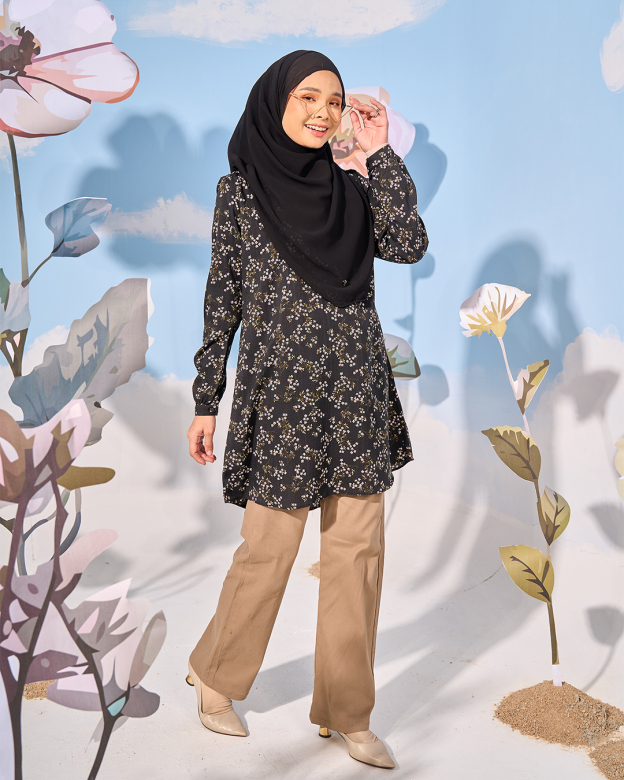 Blouse Lyana Laluna X MCC - Black Floral