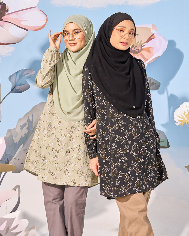 Blouse Lyana Laluna X MCC - Black Floral