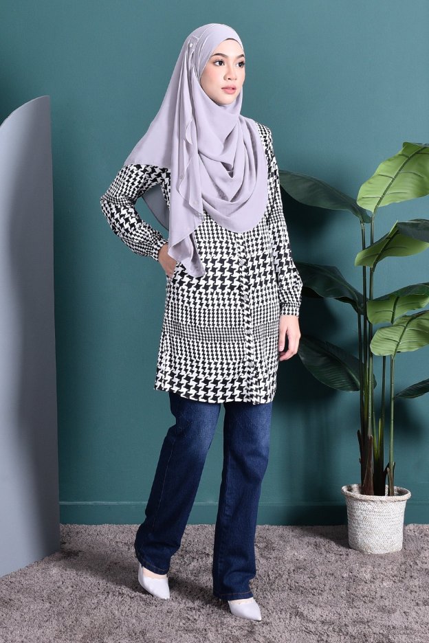 Blouse Mono Atiya - Black Gingham