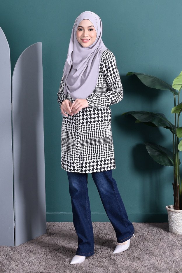 Blouse Mono Atiya - Black Gingham