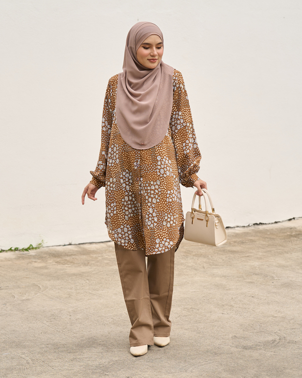 Blouse Nazuha - Brown Begonia