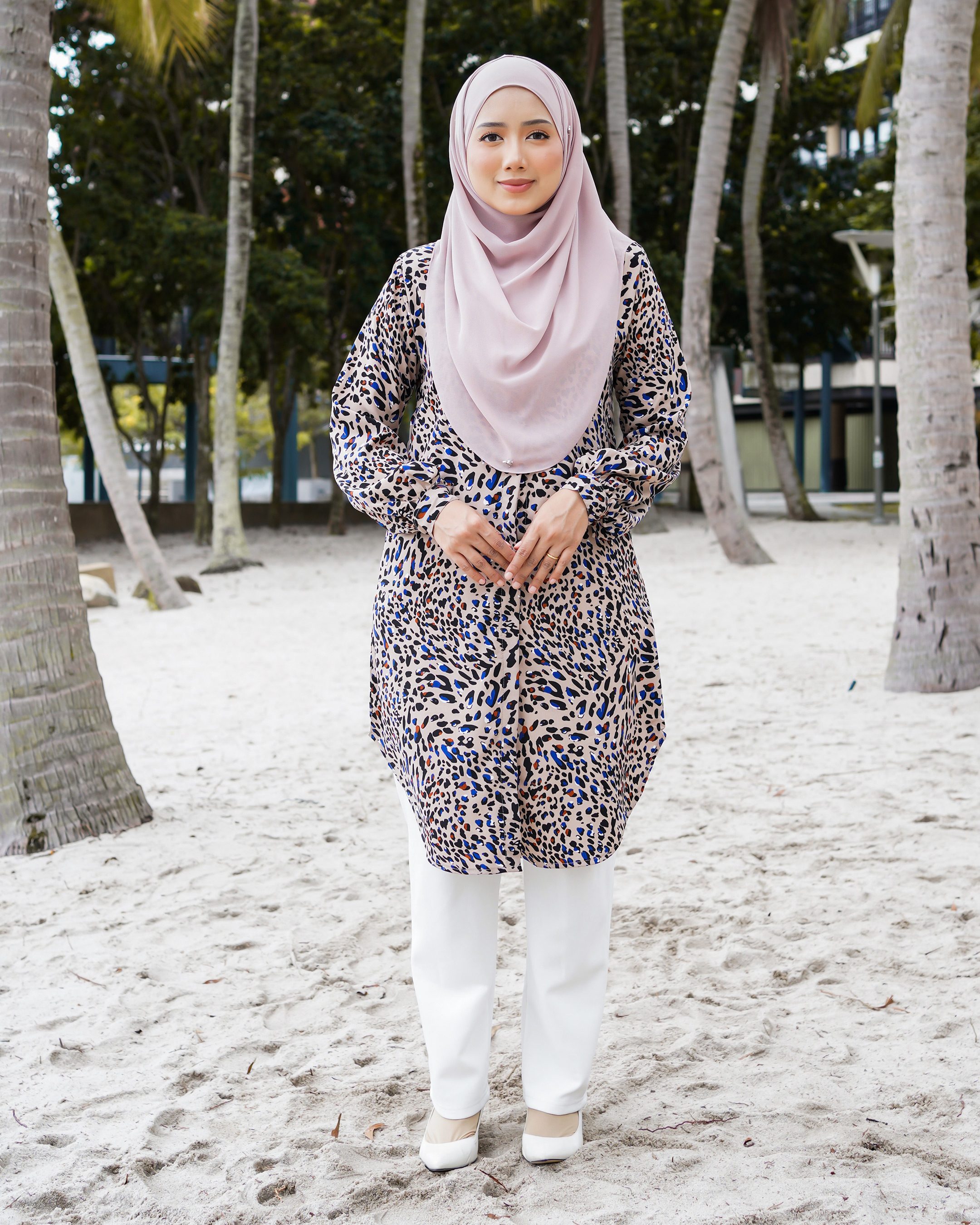Blouse Nazuha - Beige Leopard