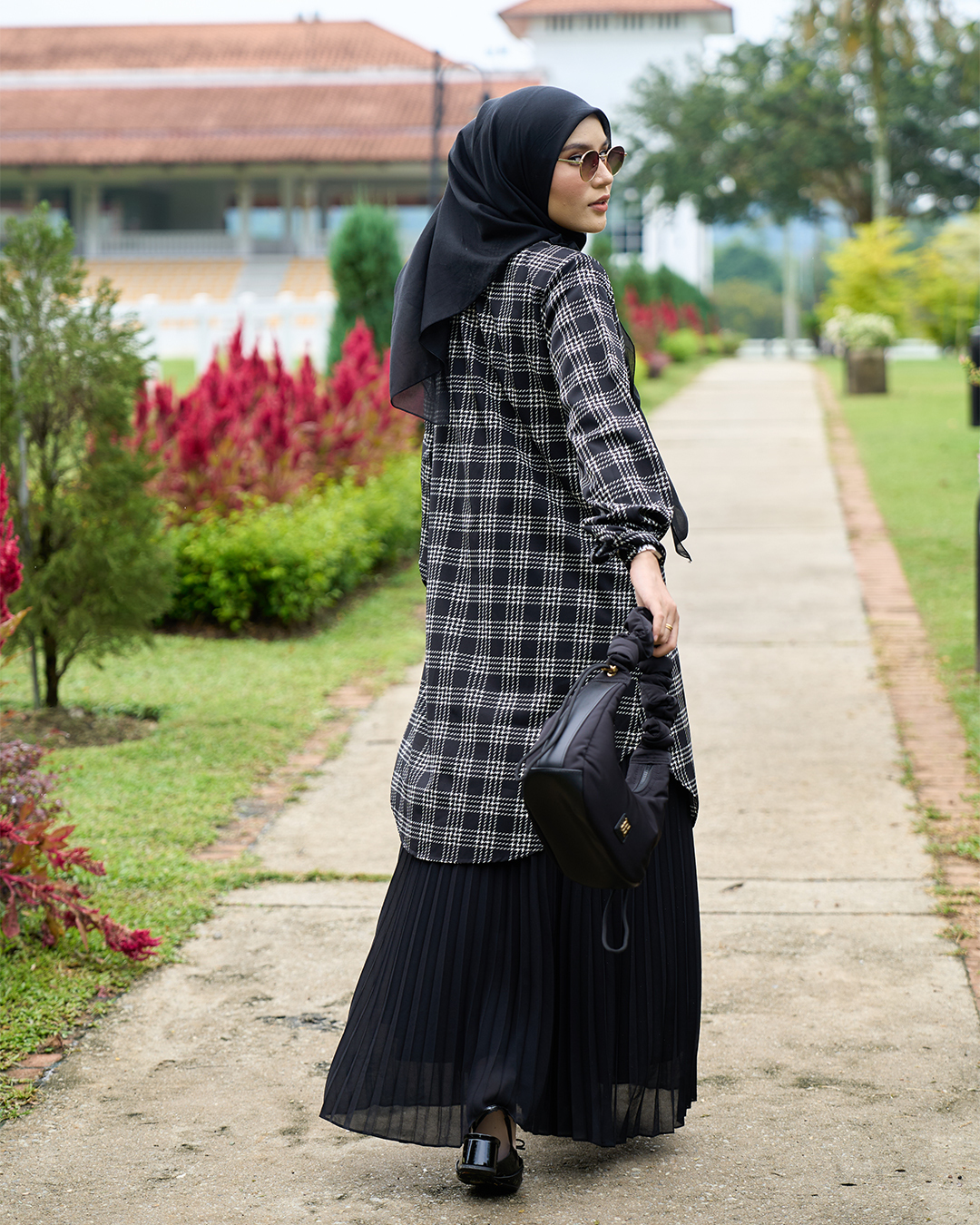 Blouse Nazuha - Black Plaid