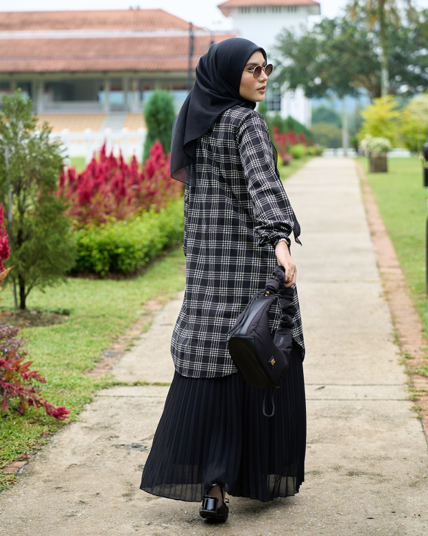 Blouse Nazuha - Black Plaid