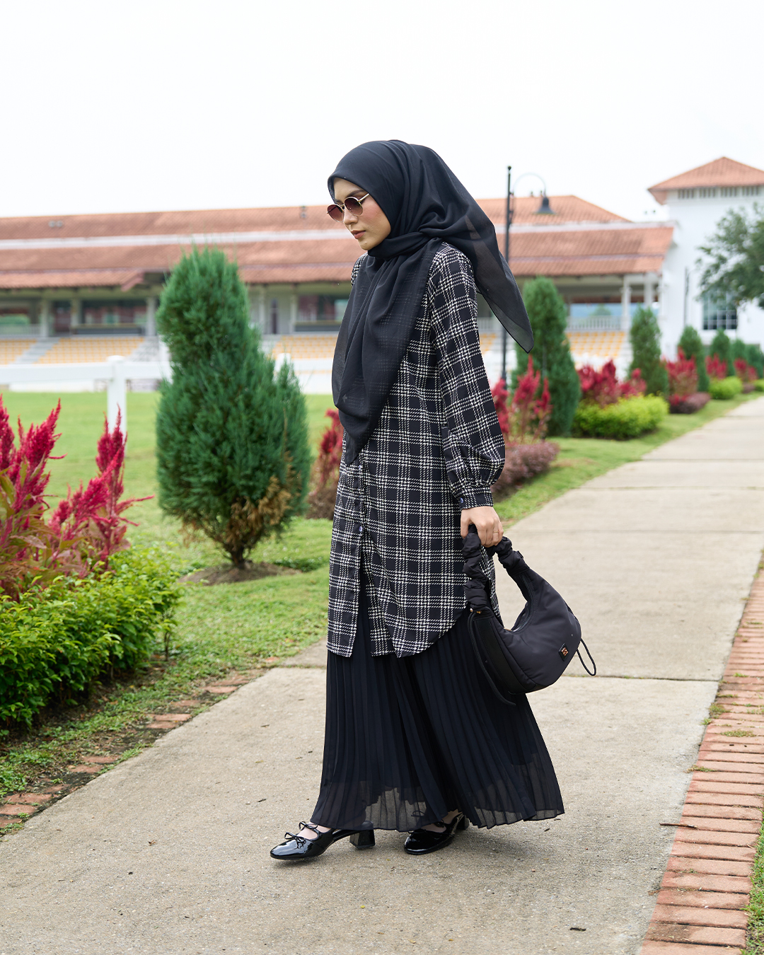 Blouse Nazuha - Black Plaid