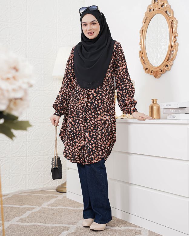 Blouse Nazuha - Blackie Leopard