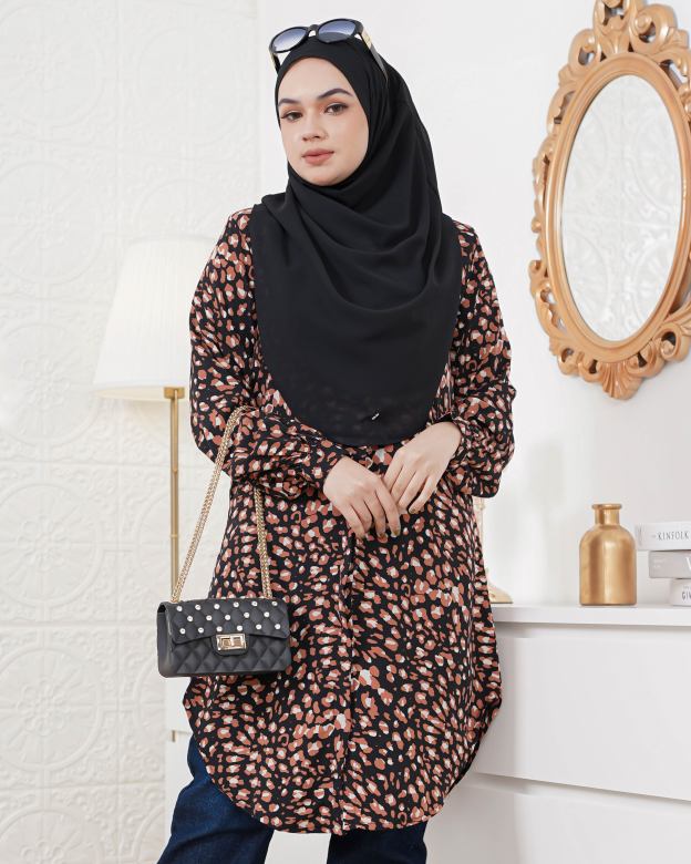 Blouse Nazuha - Blackie Leopard