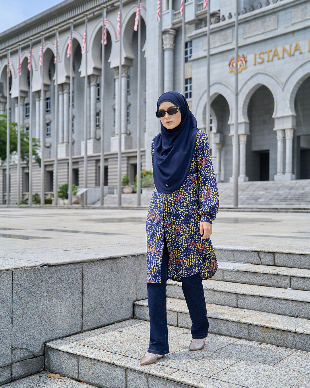 Blouse Nazuha - Navy Columbine