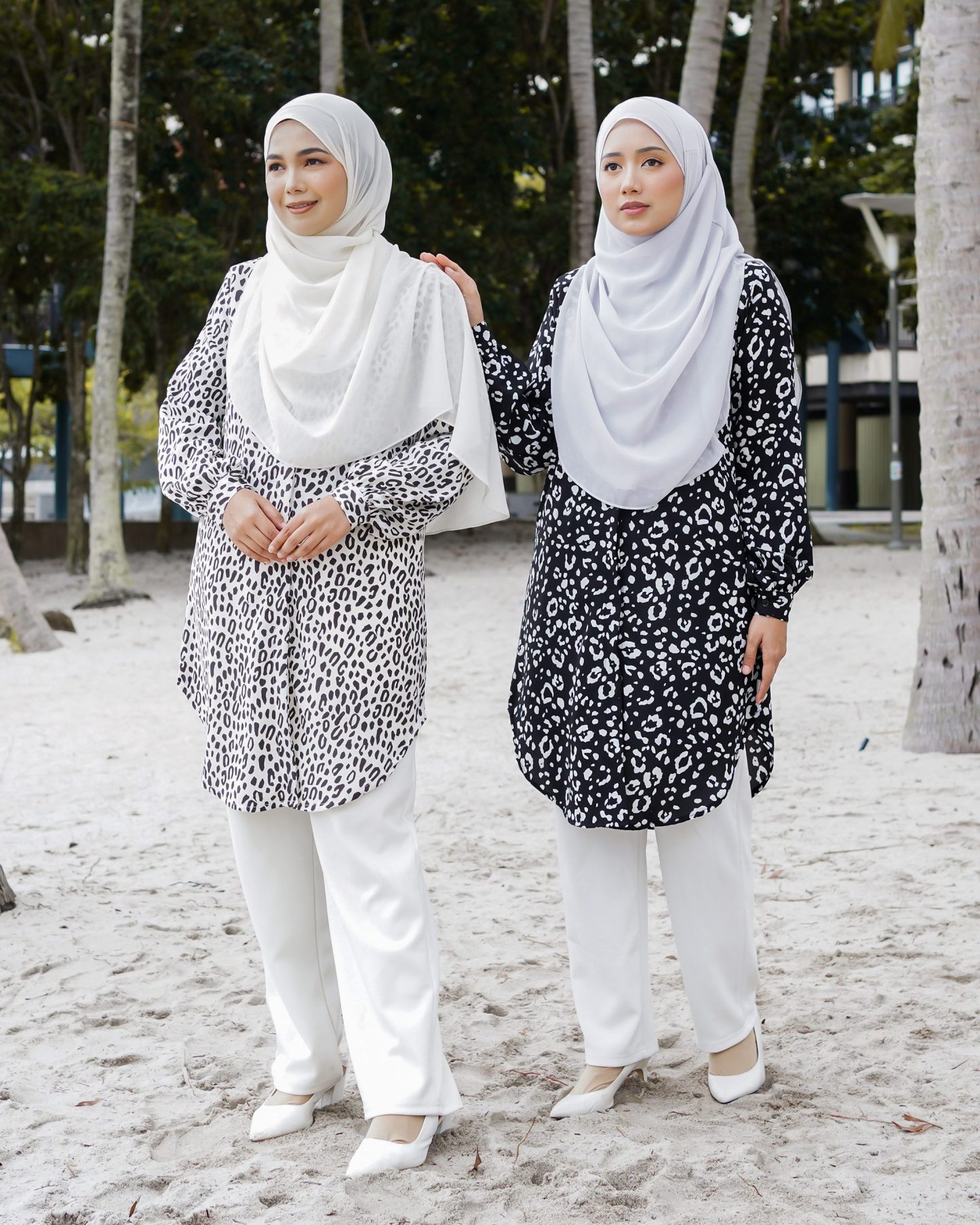 Blouse Nazuha - Beige Leopard