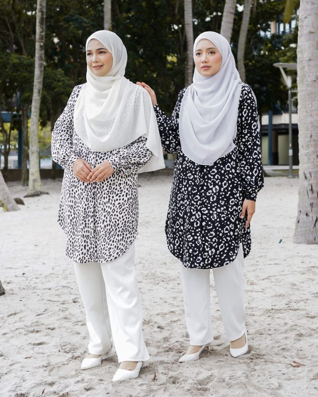 Blouse Nazuha - Beige Leopard