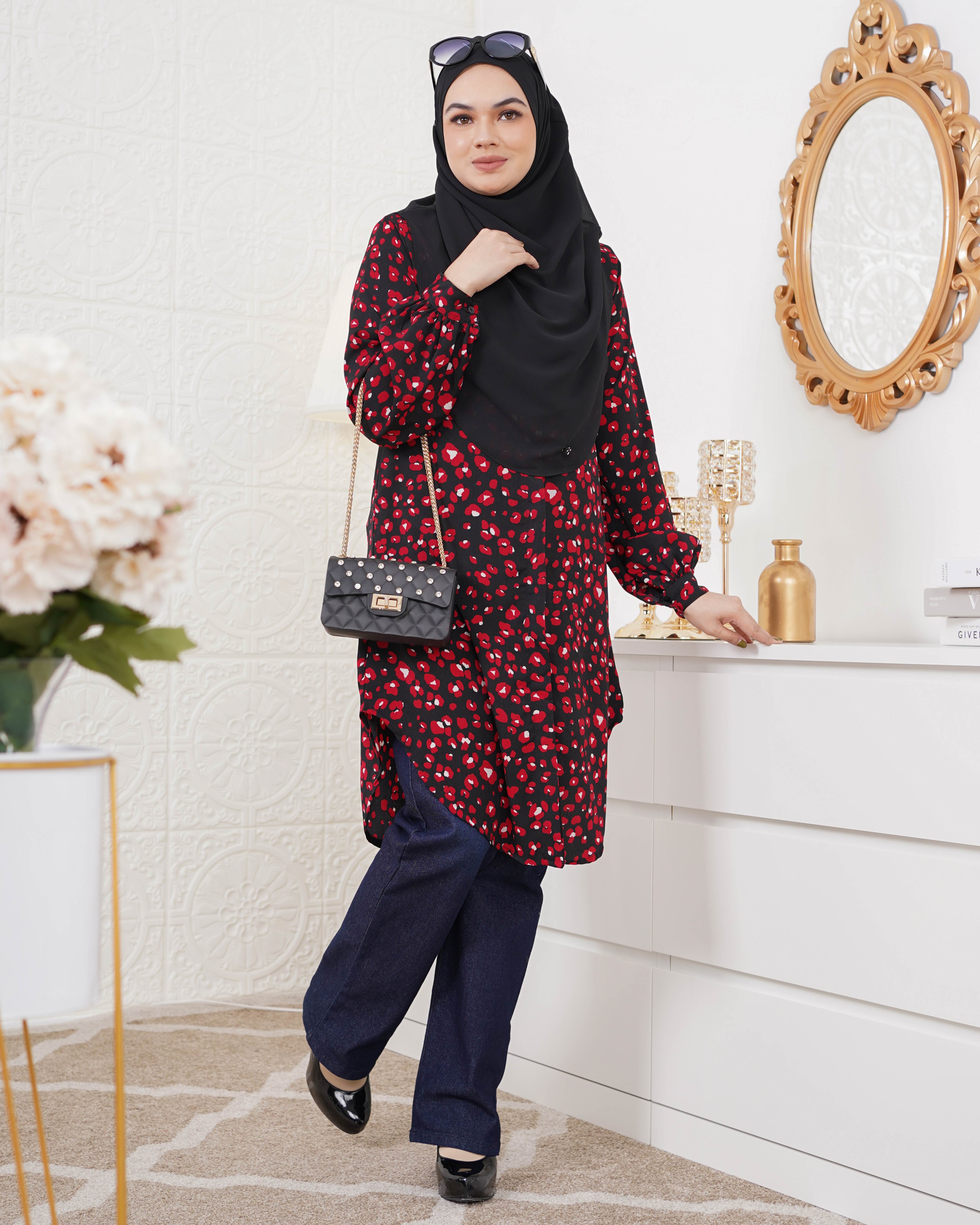 Blouse Nazuha - Ruby Leopard