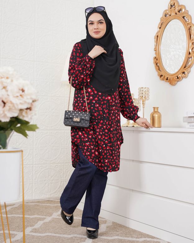 Blouse Nazuha - Ruby Leopard