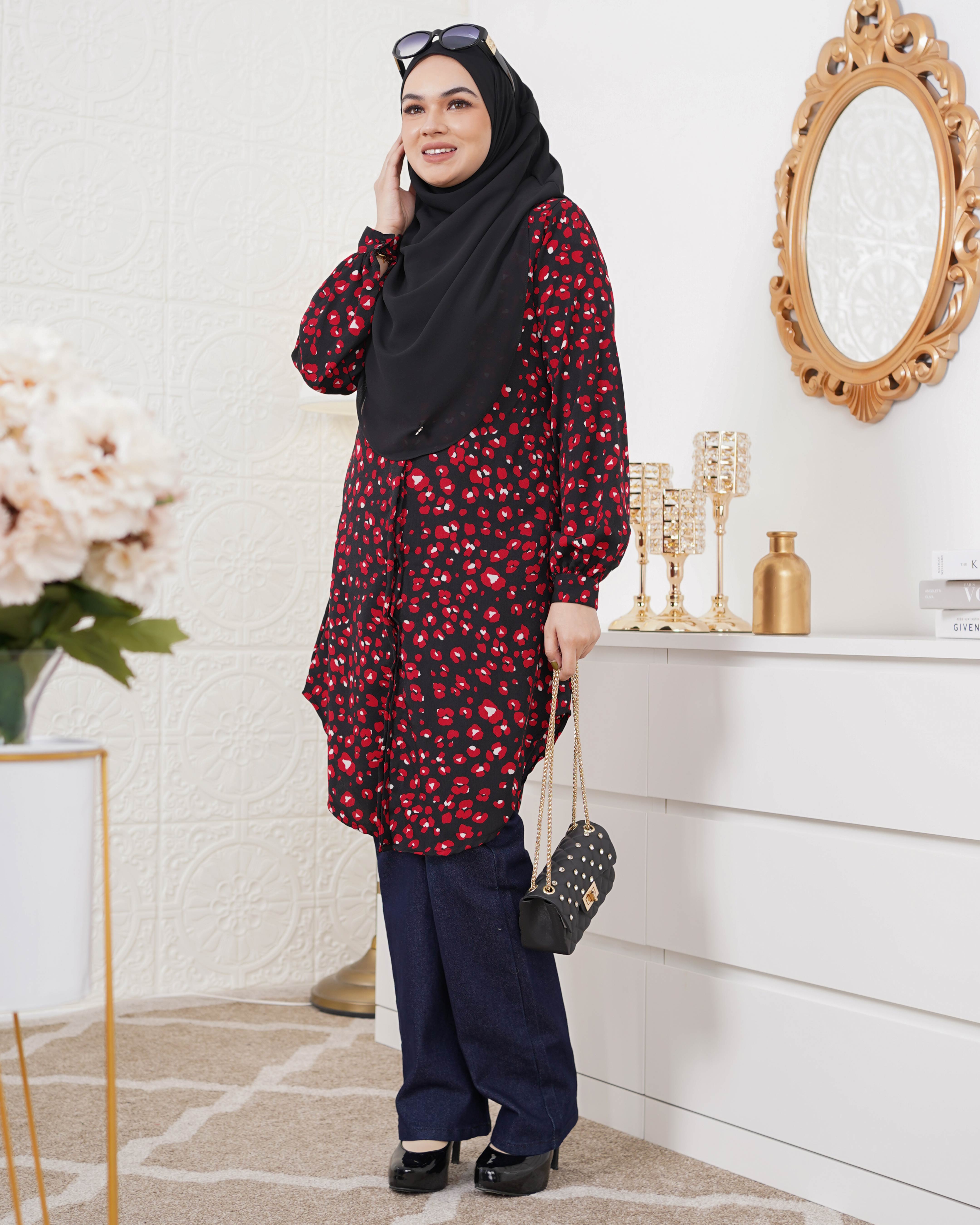 Blouse Nazuha - Ruby Leopard