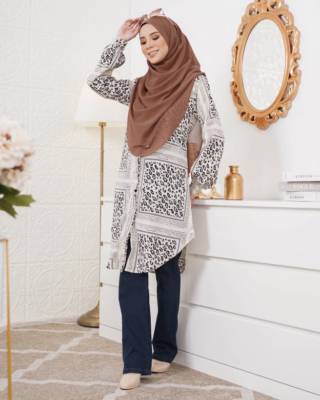 Blouse Nazuha - Snow Leopard