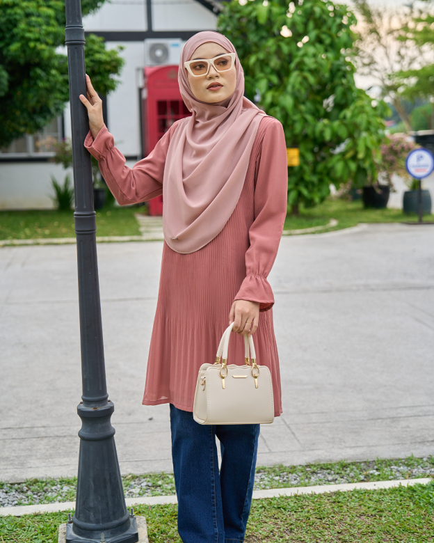 Blouse Pleated Heqira - Light Rosy