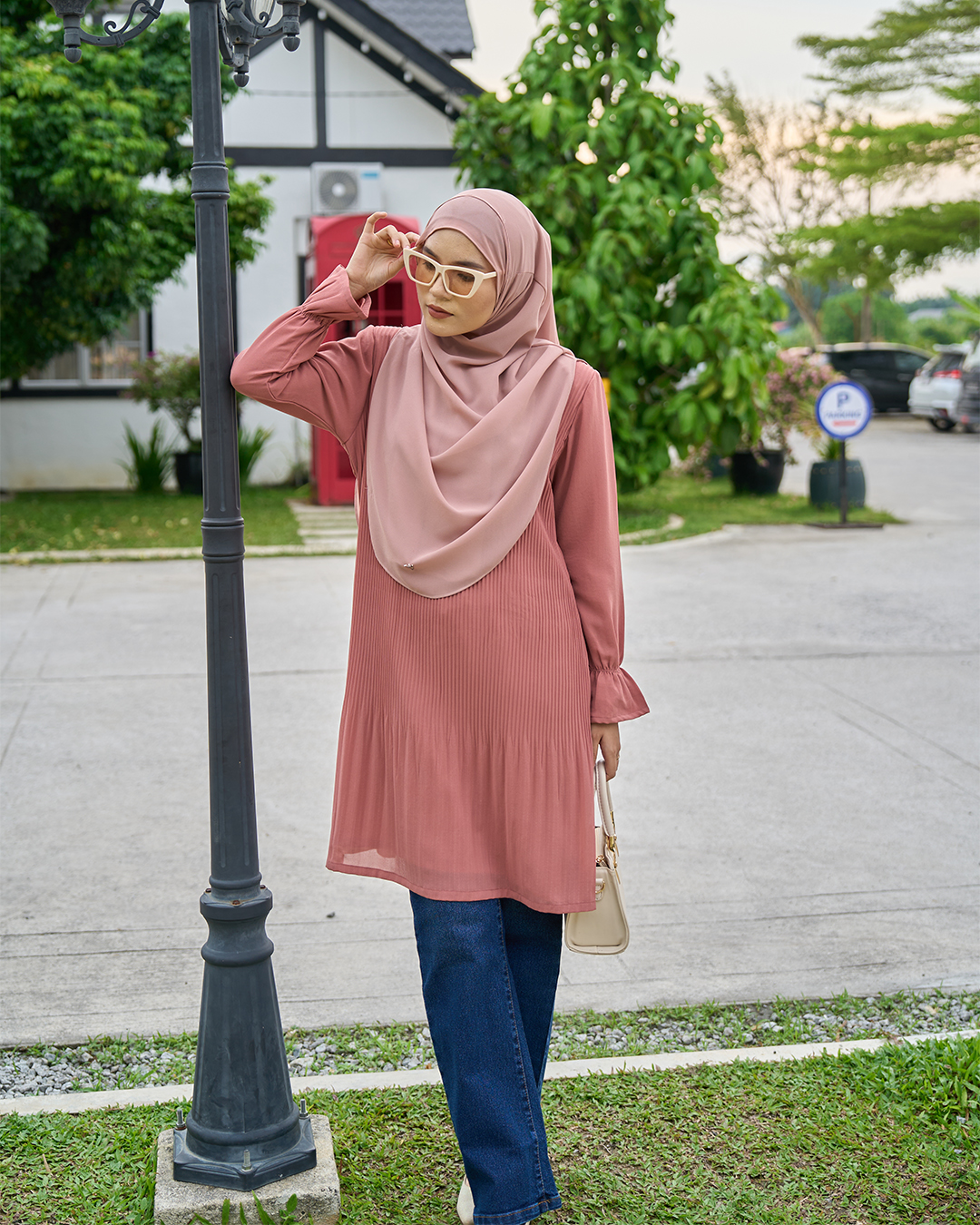 Blouse Pleated Heqira - Light Rosy