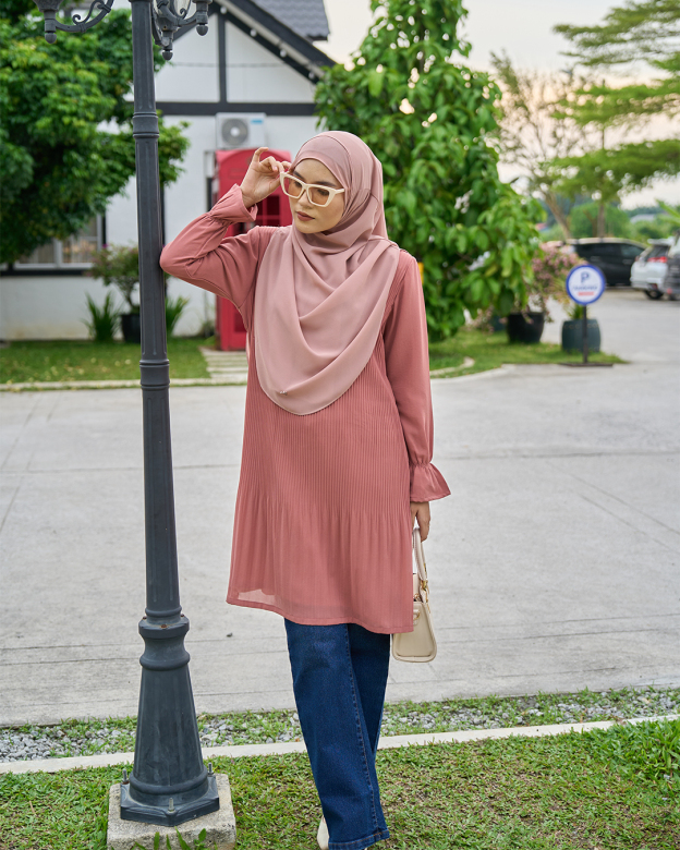 Blouse Pleated Heqira - Light Rosy