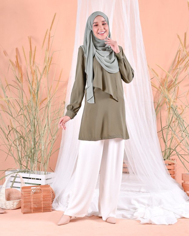 Blouse Ruffle Naomi - Moss Green