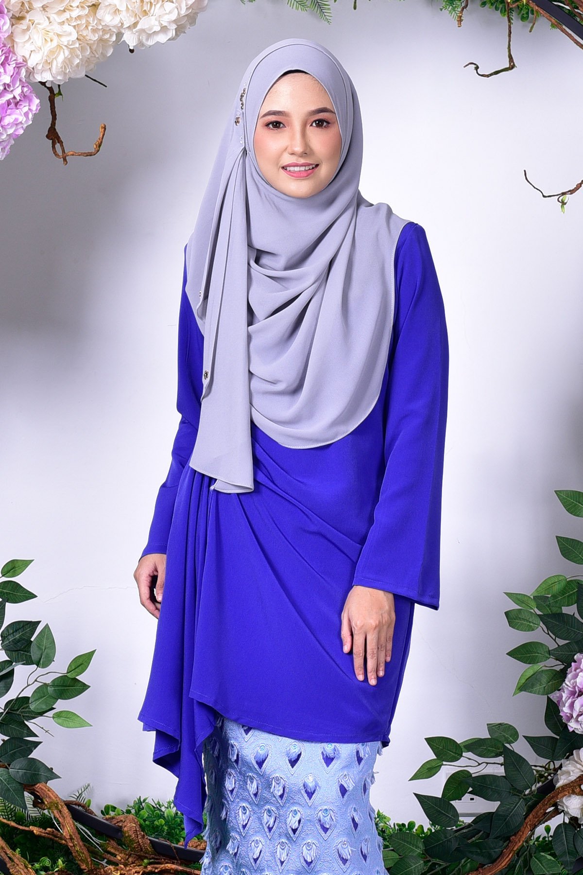 Baju Kurung Erine Waterfall - Royal Blue