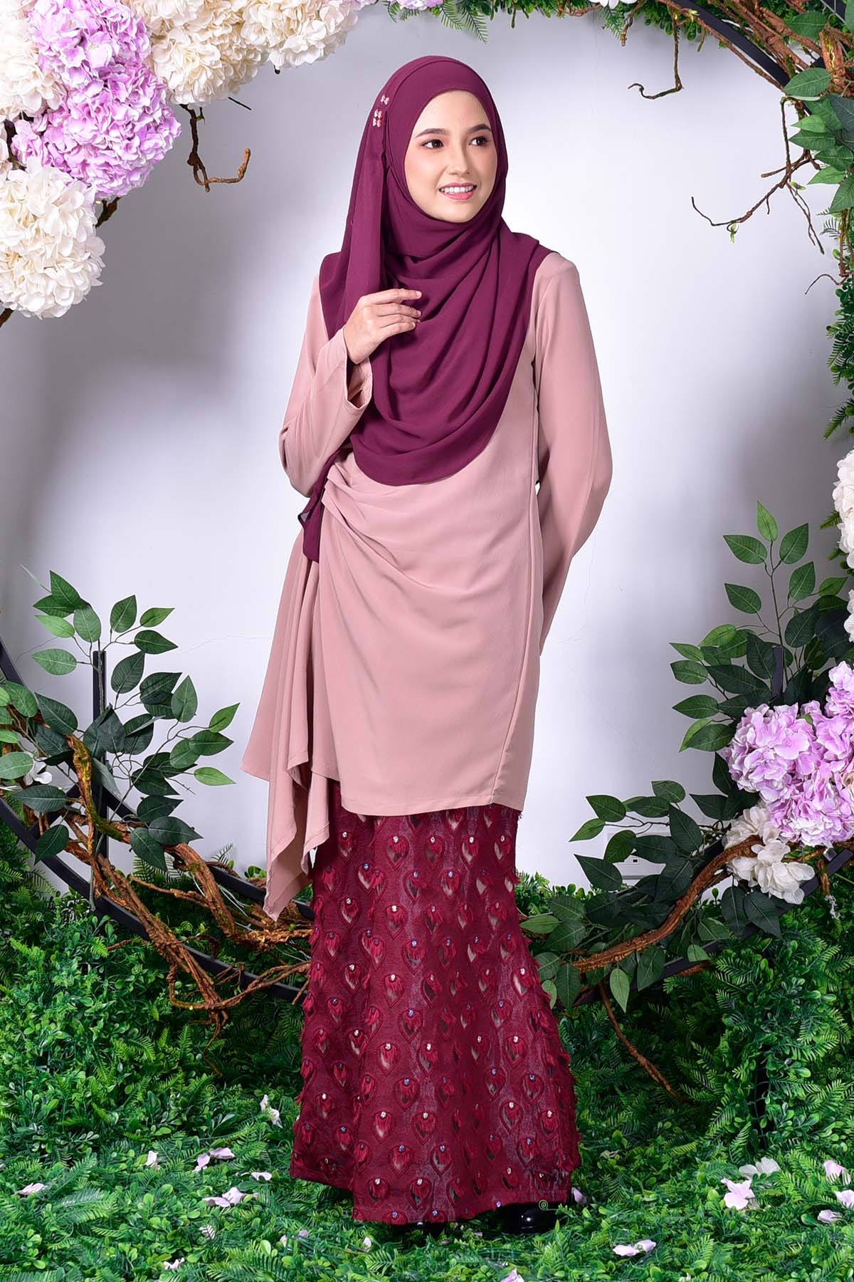 Baju Kurung Erine Waterfall - Earth Brown