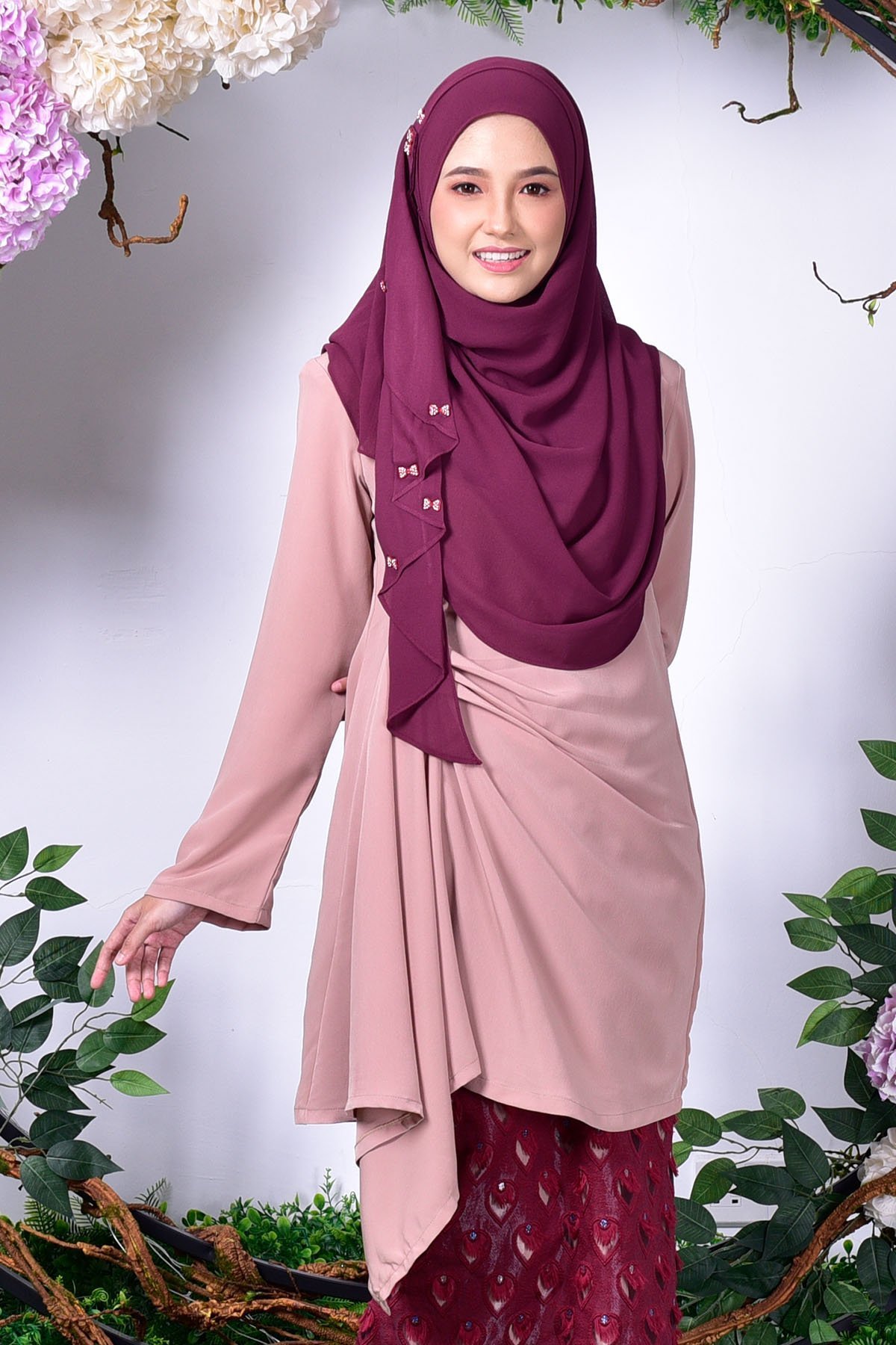 Baju Kurung Erine Waterfall - Earth Brown