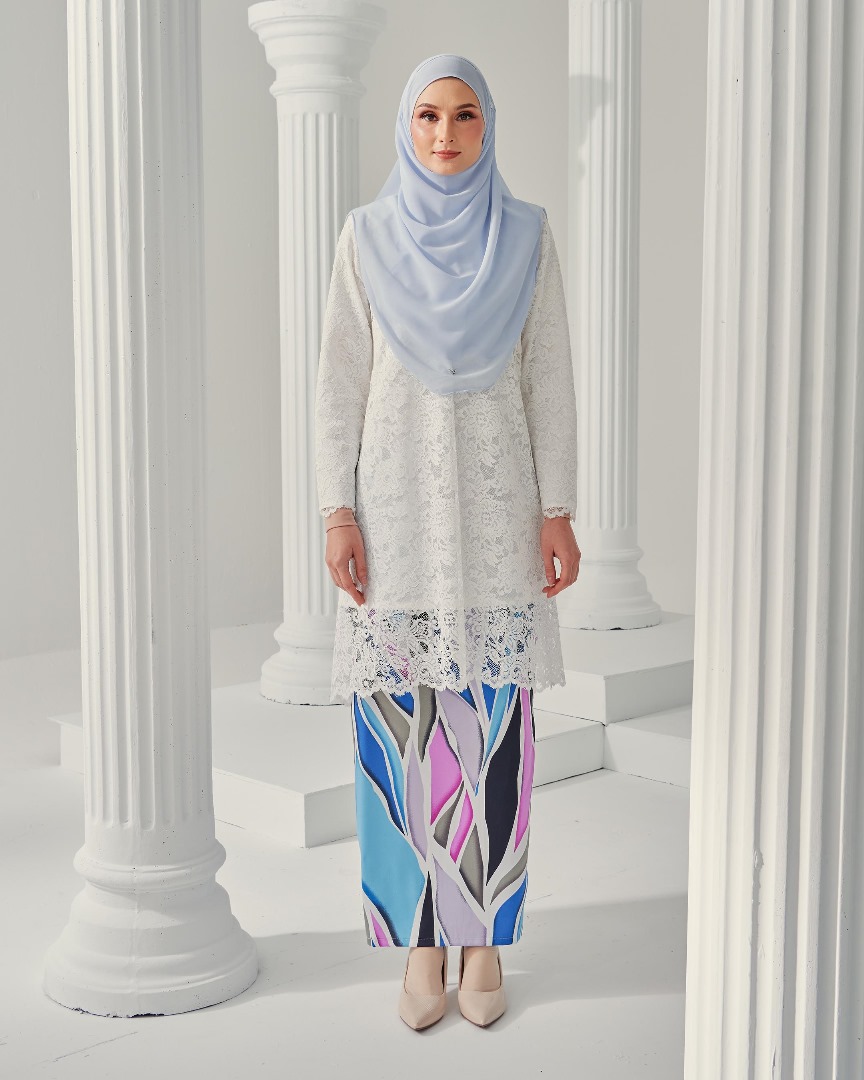 Baju Kurung Lace Alexa Senada