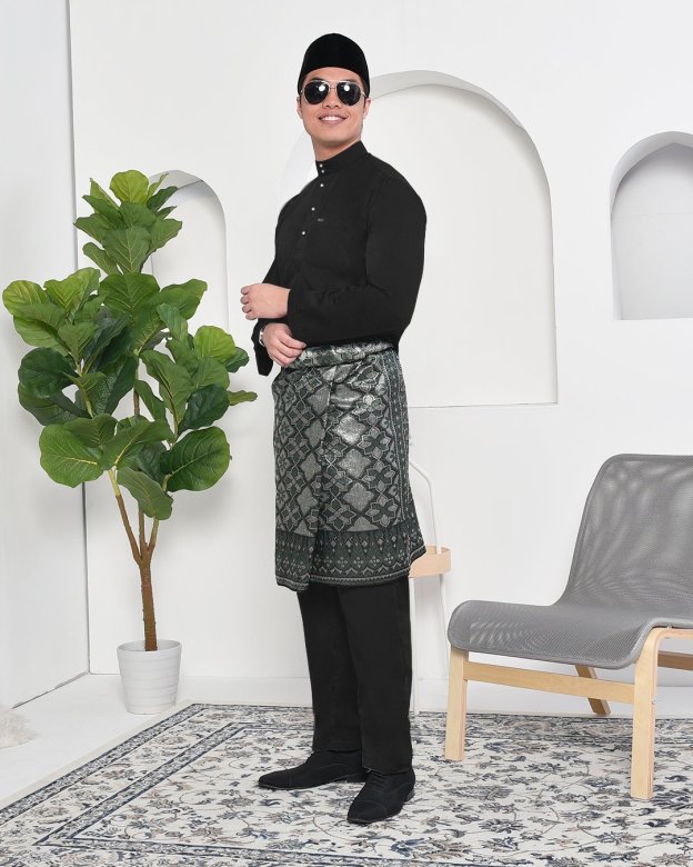 Baju Melayu Adam Regular Fit - Black Panther