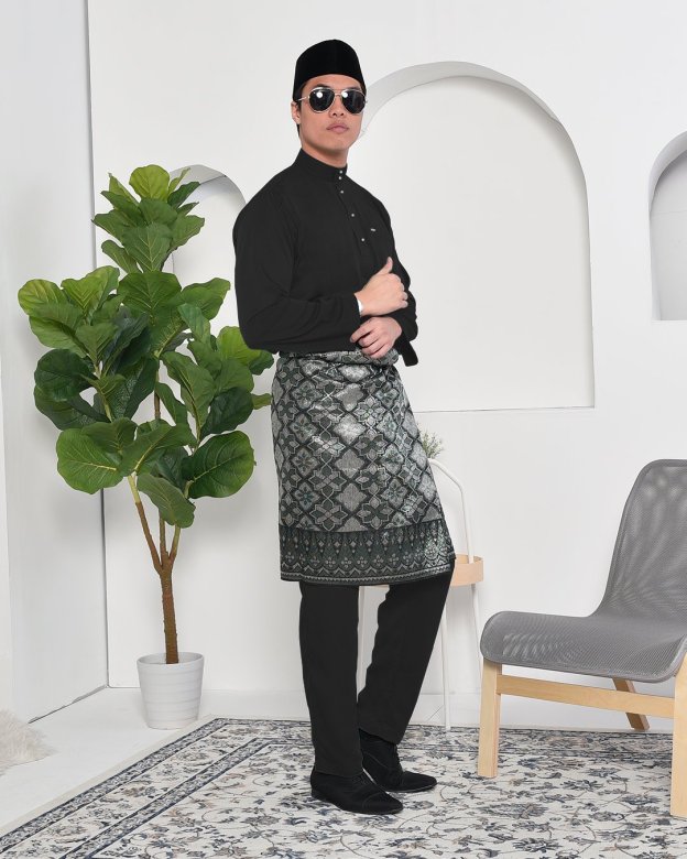 Baju Melayu Adam Regular Fit - Black Panther