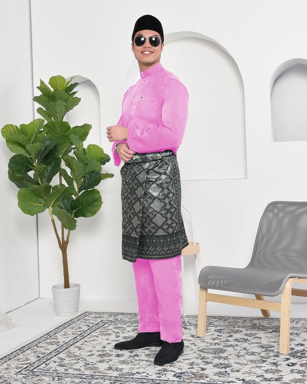 Baju Melayu Adam Regular Fit - Pink Flamingo