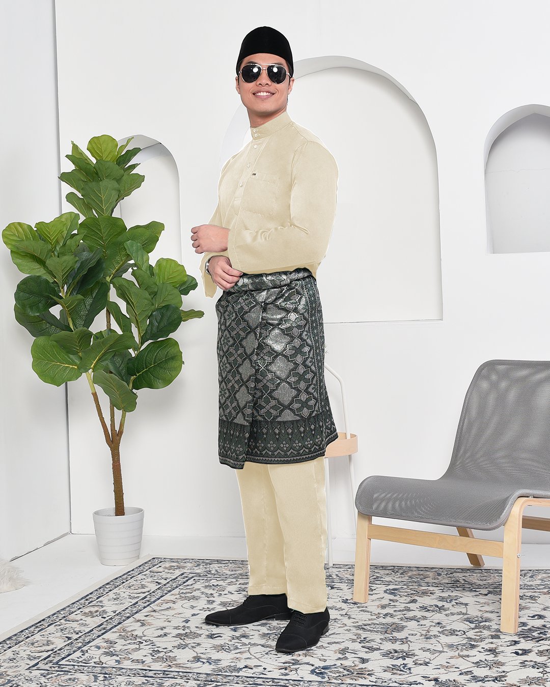 Baju Melayu Adam Regular Fit - Ivory Cream