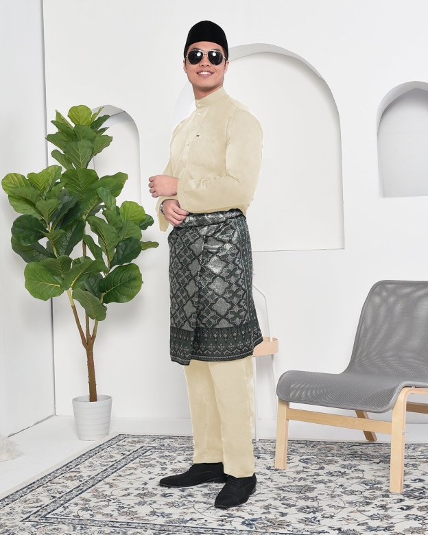 Baju Melayu Adam Regular Fit - Ivory Cream