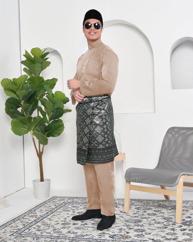 Baju Melayu Adam Regular Fit - Mocha Shot