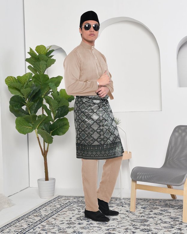 Baju Melayu Adam Regular Fit - Mocha Shot