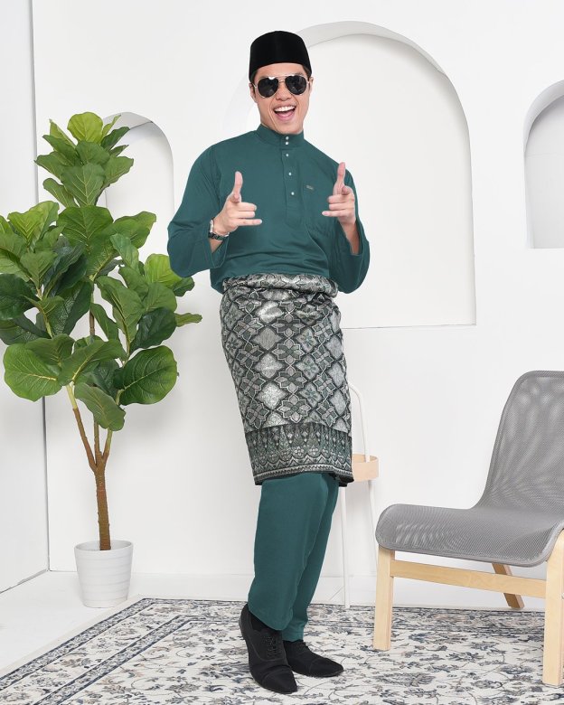 Baju Melayu Adam Regular Fit - Moss Green